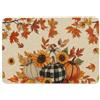 Artoid Mode Zerbino Autunnale Quadri Bufalo Zucche Foglie Girasoli 40x60cm | Stagionale Fall Tappetino Decorativo per Cucina Interni ed Esterni