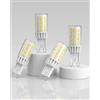 AdalyRoma Set 4 lampadine LED G9, 4W, 608 lumen, Luce bianca 6000K, angolo 360°, senza sfarfallio, CRI ≥80, Ø18 x 50 mm