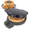 ADE Piastra per waffle belga rotondo | temperatura regolabile | 1000 W | Macchina per waffle con maniglia termoisolante e rivestimento antiaderente per una cottura uniforme e croccante