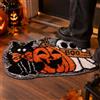 KDFSSIPE Simpatico tappeto di Halloween - Zerbino antiscivolo per la casa | Zucca, fantasma, gatto nero, decorazione per zerbino di Halloween, 50 x 80 cm. Retro in gomma antiscivolo in morbido peluche