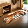 WUHUANMD Tappeto effetto pelliccia di tigre, 118 × 35 cm, scendiletto lavabile