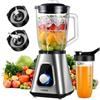 GDOR Frullatore da 1100 W, frullatore con brocca in vetro da 1,5 l e bicchiere da viaggio da 650 ml, frullatore professionale ad alte prestazioni, 3 velocità, frullati, gelato, frutta congelata