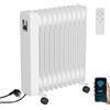 Daromigo Radiatore ad olio 2500 W, riscaldamento elettrico a risparmio energetico, con 11 nervature, 3 livelli di riscaldamento, termostato, app e telecomando, display digitale, riscaldamento