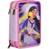 Seven Astuccio Scuola 3 Scomparti, DISNEY - WISH STRONG HEART, BRIGHT SPIRIT, Multicolore - Portapenne Multi Scomparto Con Matite, Penne e Colori, Accessori Zaino, Zaino Scuola - Astuccio Bambina -