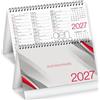 Kartoflak Calendario da Tavolo 2027 | Smart COLOR | 26 Facciate 3 Mesi per Pagina (Elegant Rosso)