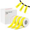 NIIMBOT Etichette autoadesive per cavi compatibili con NIIMBOT D11 D110 D101, etichetta termica 12,5 x 109 mm, 3 rotoli, etichetta termica per sostituzione ufficio a casa, giallo