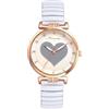 OIDEA - Orologio da polso da donna con cuore, elastico, nero, rosa, bianco, marrone, al quarzo, analogico, cinturino in acciaio inox, pietre scintillanti, elegante, regalo per le donne, vita
