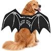 LIBRNTY Ali per animali domestici,Ali di Pipistrello di Cane, Costume di Costume per Cani (Nero U004)