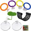 Zqisxze Betta - Set di accessori per pesci con 8 pezzi, anelli da gioco interattivi e amaca Betta per l'arricchimento dell'acquario, creazione di habitat naturale per acquari Betta e gamberetti