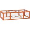 PawHut conigliera per piccoli animali con recinto per animali liberi gabbia per piccoli animali casa per animali multifunzionale in legno di abete arancione 180 x 90 x 48 cm