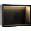Rea - Mensola Bagno Led 30x45 Black - 10 x 45 x 30 cm