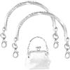 PH PandaHall 2pz Manici per Borsa con Strass Manici per Borsetta in Lega, Manico Corto in Platino a Forma di U Tracolla di Ricambio per Borsa Fai da Te, 9.5x11cm