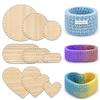 XLIUAX Confezione da 9 cestini in legno, 3 misure, ovali, rotondi, a forma di cuore, per base all'uncinetto, forniture per tessitura fai da te, artigianato, tessitura, forniture