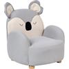 Beliani Poltrona per bambini Orso Koala Sedia imbottita per bambini Grigio