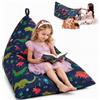 Jinfanshurich Fodera per pouf senza imbottitura, contenitore per peluche | Grande borsa portaoggetti per la cameretta dei bambini, comoda fodera per pouf per bambini (D)