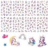 VIVIIHOO Adesivi Unicorno Brillanti Sticker per Bambine Ragazze - 8 Fogli Olografici Vinile Impermeabile Scrapbooking Regali