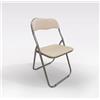 Bissolo Casa - Sedia pieghevole Beige in metallo e PVC, Seduta salvaspazio, Sedia per riunione, cm 43x47 H.79,5