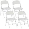HOMCOM Set di 4 Sedie Pieghevoli Imbottite Salvaspazio 45x46x78 cm Bianco | Sedie Richiudibili Salvaspazio in Acciaio, Sedia Pieghevole da Interno, Casa, Ufficio, Festa ed Eventi