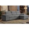 BUDWING John Divano Letto Angolare 4 Posti - Chaise Longue Reversibile, Poggiatesta Regolabili e 2 Pouf - Rivestito in Poliestere - Stile Moderno - 263x161x96 cm - Grigio Chiaro