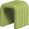 Generic Sgabello da Toeletta Contemporaneo ad Arco, Elegante Poggiapiedi a Forma di U, Comoda Poltrona Imbottita Effetto Sherpa per Tavolo da Trucco (Solo per Adulti)(Green)