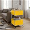 Floordirekt Concept Epure MK-145 - Cassettiera con ruote, colore: giallo | Scaffale mobile in metallo con cassetto, scomparto aperto e quattro ruote, due di cui bloccabili, 40 x 40 x 75 cm