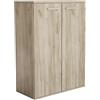 milani home - comodino armadietto 2 ante, rovere grigio, 83 x 36 x 71 cm, per camera da letto, bagno e soggiorno