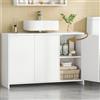 Hzuaneri Mobile Sottolavabo per Bagno, Ripiani Regolabili, 30 x 90 x 60 cm | Mobiletto da Bagno, Tre Porte, Autoportante, ampio spazio contenitivo, Moderno, Bianco BC00803X