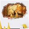 HGTC Forest Deer 3D Wall Stickers Autunno Inverno Scenario Poster Animali Adesivi Murali per Camere per Bambini Camera daLetto Decalcomanie in Vinile Home Decor