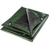 WERKA PRO Telo Multifunzione Nero e Verde 240 g/m2 3 x 5 m | Legno, facile installazione, resistente, resistente ai raggi UV, uso esterno, occhielli ogni 50 cm
