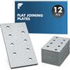 shinfly 12 connettori piatti zincati, 120 x 40 x 2 mm, pannelli forati per legno, piastre di collegamento in metallo, per costruzione di legno, mobili, scaffali, riparazione e progetti fai da te