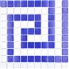 MOSANI MOSMB-BO16P_f - Piastrelle a mosaico, in vetro bianco e blu scuro