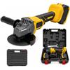 Voltix Smerigliatrice Angolare a Batteria, 2 Batterie, Caricatore e Valigetta