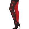 FIESTAS GUIRCA | Collant per Costume Arlecchino Adulto Donna - Nero Rosso | Design Bicolore | Motivo a Rombi Su una Gamba | Opaque | Poliestere Spandex | Taglia Unica | Carnevale, Halloween