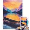 JIANGENNF Puzzle per adulti da 1000 pezzi con lago montagne e barca gioco educativo migliora la memoria compleanno e Natale 50x75cm