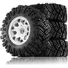 Generic Ruote Pneumatici Rc Da 1,9 Per MJX Per Hyper Go H12P H12Y+ 1/12 | Pneumatici cingolati 4 pezzi 1.9 per auto cingolata RC, gomma morbida per aderenza su roccia e pista RC