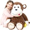 IKASA Scimmia Peluche Gigante Giocattolo Morbido,Animali di Peluche XXL XL Grande Giganti Enorme 78cm Teneri Enormi Jumbo Morbidosi Animale Grasso,Regali per Bambini Ragazze Ragazz (Marrone, 78cm)