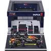 Burago Bburago - Red Bull RB21 Verstappen, Playset Pit Stop Scala 1:43 | Playset con Diorama F1, Veicolo RB21 #1 in Scala 1:43 e 6 Meccanici, Replica Ufficiale Red Bull, Età Consigliata 3+ Anni