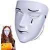 Generico Maschera per costume triste e : copertura per il viso in PVC bianco p | Design misto di gioia e dolore, maschera integrale in con cordino elastico, 18x21,5x13,5 cm per oggetti di scena per fest