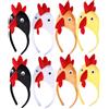 BeVistoso Fascia per capelli con pollo, fasce per animali con gallo 3D da 8 pezzi, per accessori per costumi da festa per bambini