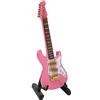 UPQRSG Modello di Chitarra in Miniatura in Legno, Mini Chitarra Elettrica con Supporto e Custodia, Scatola di Immagazzinaggio per Staffa per Esposizione di Ornamenti per Chitarra, Regalo di Compleanno