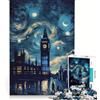 JIANGENNF Puzzle da 1000 pezzi per adulti con il lago del Big Ben e l'opera di Van Gogh ideale per rilassarsi decorare la casa con un'opera d'arte e fare un regalo a tutta la famiglia 38x26cm