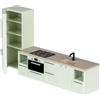 LUNDBY mobili per casa delle bambole, cucina delle bambole con forno, forno | Casa delle bambole con fornello, forno, lavello, frigorifero e vani portaoggetti, mobili da cucina delle bambole, scala 1:18