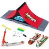 KETIEE Mini Skateboard da Dita con Rampa, Finger Skateboards Rampa con 2 Fingerboard e Finger Scooter Skatepark Rampe Finger Skate Park Kit per i Regali dei Bambini (1810-6A Aggiornamento)