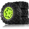 Generic Ruote Pneumatici Rc Da 1,9 Per MJX Per Hyper Go H12P H12Y+ 1/12 | Pneumatici cingolati 4 pezzi 1.9 per auto cingolata RC, gomma morbida per aderenza su roccia e pista RC