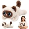 Yesmoyhe Peluche a forma di gatto siamese, 20 cm Peluche Gatto, Simpatico peluche a forma di gatto, Gatto Bambola Peluche del Cartoni Animati, per Regalo Compleanno Ragazzi e Ragazze