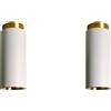 DCW éditions - Set di 2 Plafoniere Tobo C65 - Ø 6,5 x H 16,5 cm Tobo - Bianco - Ottone - Designer Marco Ferreri