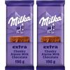 Milka, Tavoletta di Cioccolato al Latte Classica, Latte 100% Alpino, 190g (Confezione da 2)