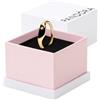 PANDORA ME - Anello sigillo placcato in oro 14k, con pietre di zirconia cubica incolori e smalto nero glitterato