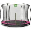 Exit Toys Trampolino EXIT Silhouette ø244 cm, con rete di sicurezza, da terra, rotondo, per bambini, rosa
