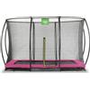 Exit Toys Trampolino EXIT Silhouette 214x305 cm, con rete di sicurezza, trampolino da terra, rettangolare, per bambini, rosa